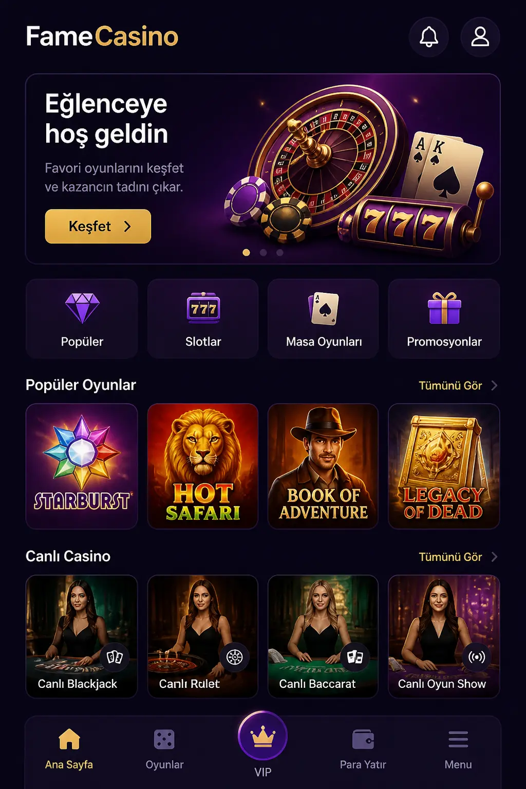 FameCasino screen 1